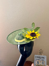 Load image into Gallery viewer, Sunflower summer hat - green rhinestones