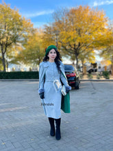Load image into Gallery viewer, Elizabeth dress in grey matching cape