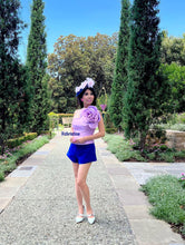 Load image into Gallery viewer, Rose 3D flower top in violet