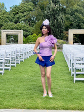 Load image into Gallery viewer, Rose 3D flower top in violet