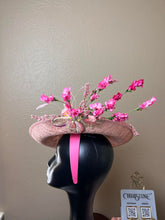 Load image into Gallery viewer, Pink hat in solid Sinamay