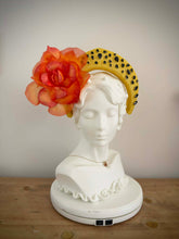 Load image into Gallery viewer, Yellow Orange halo facisnator matching dress