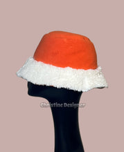 Load image into Gallery viewer, orange wool felt, white fur hat matching coat