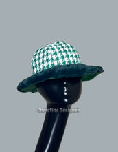 Load image into Gallery viewer, Free Romantic green fur hat matching coat, unique handmade -lined lighter green flannel