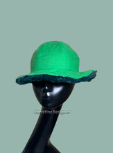 Load image into Gallery viewer, Free Romantic green fur hat matching coat, unique handmade -lined lighter green flannel