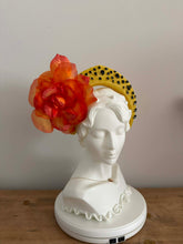 Load image into Gallery viewer, Yellow Orange halo facisnator matching dress