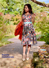 Load image into Gallery viewer, Cici dress in plaid bloom flowers size S
