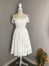 Load image into Gallery viewer, Caroline Dress in White solid cotton size S - Shop women style vintage, Audrey Hepburn jackets online -Christine