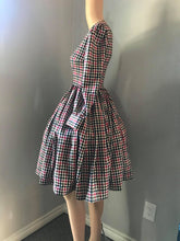 Load image into Gallery viewer, Loren Dress in Autumn Plaid Checkered size S - Shop women style vintage, Audrey Hepburn jackets online -Christine