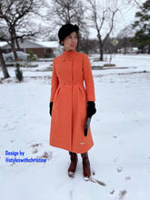 Load image into Gallery viewer, Audrey coat in Tweed patterns Orange free matching pink dress size S - Shop women style vintage, Audrey Hepburn jackets online -Christine