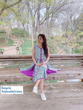 Load image into Gallery viewer, Lobell Dress in Bloom flower silk cotton - Shop women style vintage, Audrey Hepburn jackets online -Christine