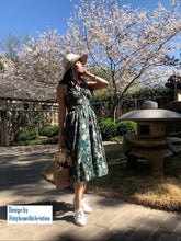 Load image into Gallery viewer, Marilyn Dress in Chiffon bloom flowers - Shop women style vintage, Audrey Hepburn jackets online -Christine