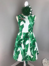 Load image into Gallery viewer, Audrey Dress in Banana Leaf Dragonfly gemstones brooch Size S - Shop women style vintage, Audrey Hepburn jackets online -Christine