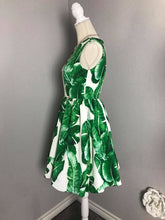 Load image into Gallery viewer, Audrey Dress in Banana Leaf Dragonfly gemstones brooch Size S - Shop women style vintage, Audrey Hepburn jackets online -Christine