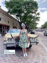 Load image into Gallery viewer, Julie skirt matching top in Lemon Print cotton size S - Shop women style vintage, Audrey Hepburn jackets online -Christine