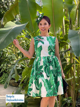 Load image into Gallery viewer, Audrey Dress in Banana Leaf Dragonfly gemstones brooch Size S - Shop women style vintage, Audrey Hepburn jackets online -Christine