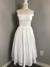 Load image into Gallery viewer, Caroline Dress in White solid cotton size S - Shop women style vintage, Audrey Hepburn jackets online -Christine