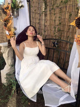 Load image into Gallery viewer, Lana Dress in white solid cotton - Shop women style vintage, Audrey Hepburn jackets online -Christine