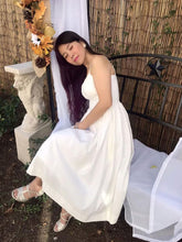 Load image into Gallery viewer, Lana Dress in white solid cotton - Shop women style vintage, Audrey Hepburn jackets online -Christine