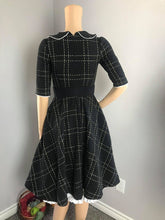 Load image into Gallery viewer, Meghan Dress in Tweed plaid patterns size S - Shop women style vintage, Audrey Hepburn jackets online -Christine