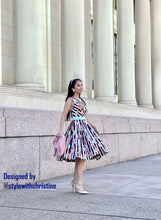 Load image into Gallery viewer, Cici dress in plaid bloom flowers size S