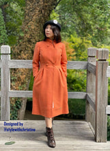 Load image into Gallery viewer, Audrey coat in Tweed patterns Orange free matching pink dress size XS