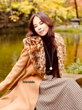 Load image into Gallery viewer, Leopard Coat in Brown Leopard fur neck collar