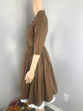 Load image into Gallery viewer, Hana Dress in Solid Camel cotton - Shop women style vintage, Audrey Hepburn jackets online -Christine