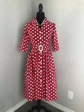 Load image into Gallery viewer, Kathy Dress in Red White Polka Dots - Shop women style vintage, Audrey Hepburn jackets online -Christine
