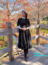 Load image into Gallery viewer, Meghan Dress in Tweed plaid patterns size S - Shop women style vintage, Audrey Hepburn jackets online -Christine