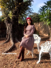 Load image into Gallery viewer, Loren Dress in Autumn Plaid Checkered size S - Shop women style vintage, Audrey Hepburn jackets online -Christine
