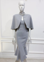 Load image into Gallery viewer, Licia dress in grey matching cape