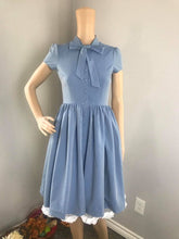 Load image into Gallery viewer, Kate Dress in Solid Blue Jean Cotton size S - Shop women style vintage, Audrey Hepburn jackets online -Christine