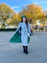 Load image into Gallery viewer, Elizabeth dress in grey matching cape
