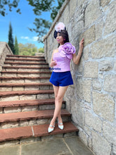 Load image into Gallery viewer, Rose 3D flower top in violet
