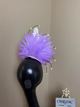 Load image into Gallery viewer, Purple lavender teardrop fascinator
