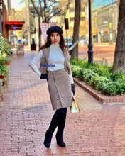 Load image into Gallery viewer, Liz Skirt with waist coat in Tweed Hounds Tooths Brown
