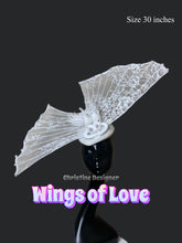 Load image into Gallery viewer, Wings of love hat
Derby hat
Wedding hat
Bridal hat
Christine Designer 
Christine Kennedy 
iVogue Christine 
Hat by Christine Designer 
Hat by Christine Kennedy 
Fort Worth Designer 
