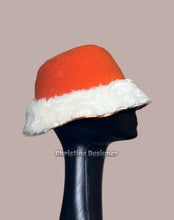 Load image into Gallery viewer, orange wool felt, white fur hat matching coat
