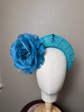 Load image into Gallery viewer, Turquouse halo facisnator matching dress
