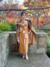 Load image into Gallery viewer, Leopard Coat in Brown Leopard fur neck collar
