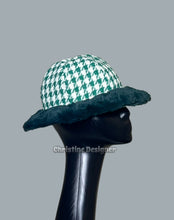 Load image into Gallery viewer, Free Romantic  green fur hat matching coat, unique handmade -lined lighter green flannel
