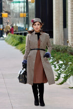 Load image into Gallery viewer, Irina Fall Coat in Hounds Tooths Brown
