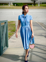 Load image into Gallery viewer, Kate Dress in Solid Blue

