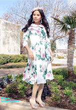 Load image into Gallery viewer, Kennedy Dress in Roses Silk - Shop women style vintage, Audrey Hepburn jackets online -Christine
