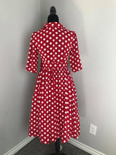 Load image into Gallery viewer, Kathy Dress in Red White Polka Dots size M - Shop women style vintage, Audrey Hepburn jackets online -Christine
