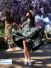 Load image into Gallery viewer, Marilyn Dress in Chiffon bloom flowers - Shop women style vintage, Audrey Hepburn jackets online -Christine
