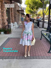 Load image into Gallery viewer, Audrey Dress in Rose Bloom Taffeta size S - Shop women style vintage, Audrey Hepburn jackets online -Christine
