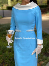 Load image into Gallery viewer, Casa dress in solid Blue white
