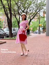 Load image into Gallery viewer, Elisa Dress in Gingham pink linen size S - Shop women style vintage, Audrey Hepburn jackets online -Christine
